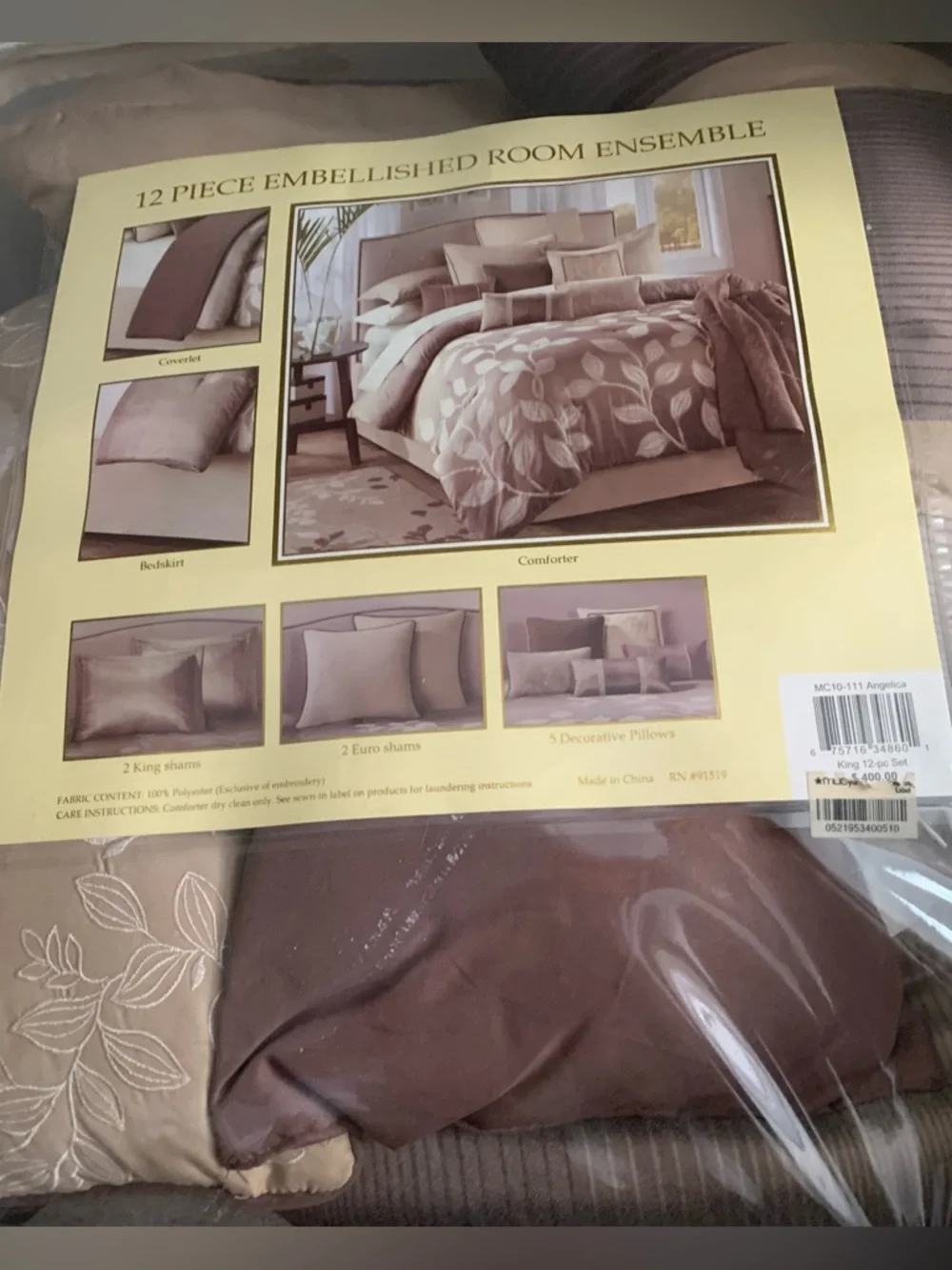 Angelica 12-Piece Embellished Bedding Ensemble comforter set